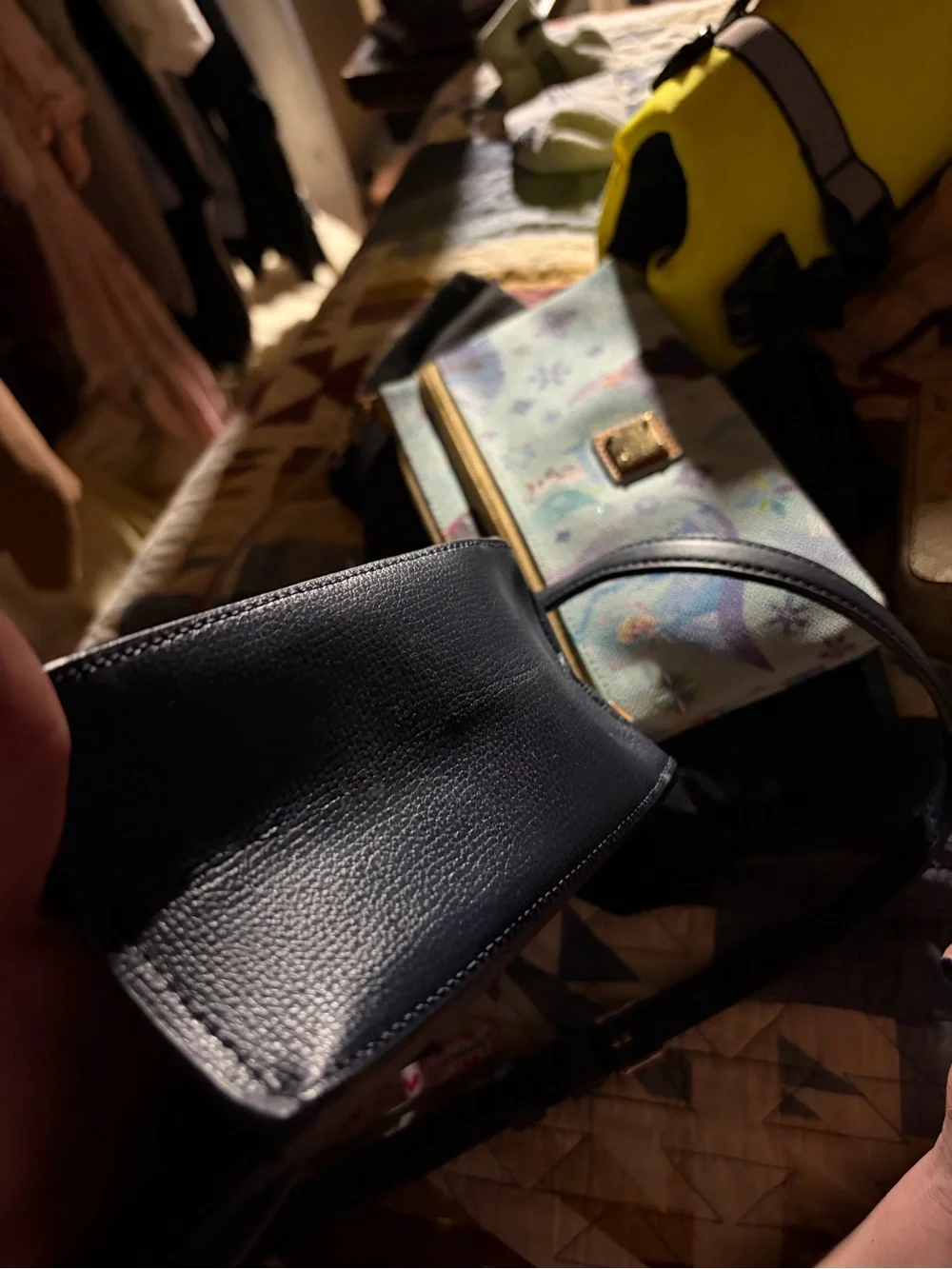 kate spade Black Alice-Inspired Satchel with Teacup Appliqués